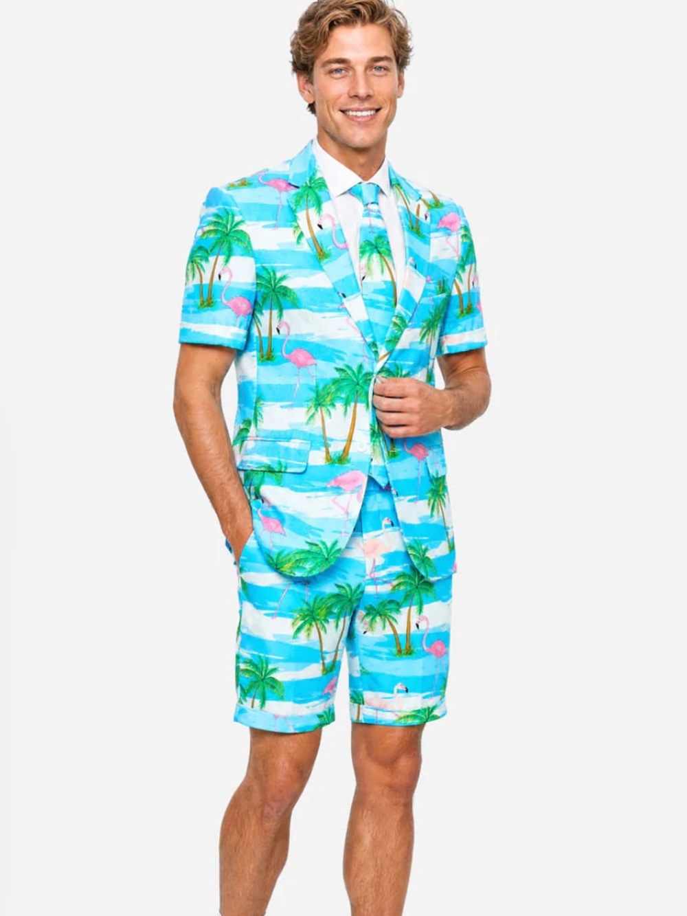 OPPOSUITS Three Piece Summer Suit set  Flaminguy Set